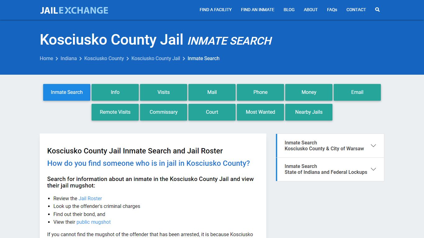 Inmate Search: Roster & Mugshots - Kosciusko County Jail, IN